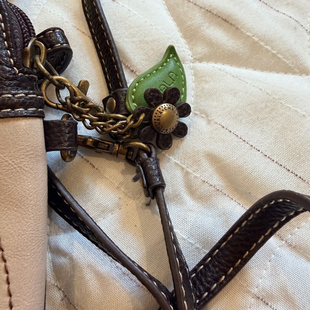Chala Crossbody Bag with Tulip Design - Dark Brown and Multicolor - Picture 3 of 5
